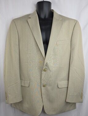 Chaps Men's Light Beige Two-Button Sport Coat Blazer Size 42R CU-3715